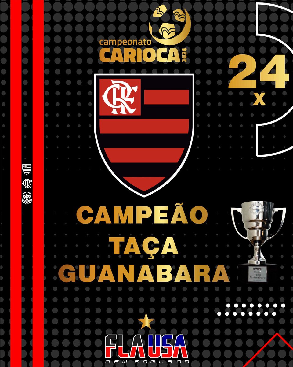 Parabéns Flamengo  24ª conquista da Taça Guanabara! Orgulho e tradição se unem mais uma vez. #srn #VamosFlamengo #TaçaGuanabara 🏆🔴⚫️"