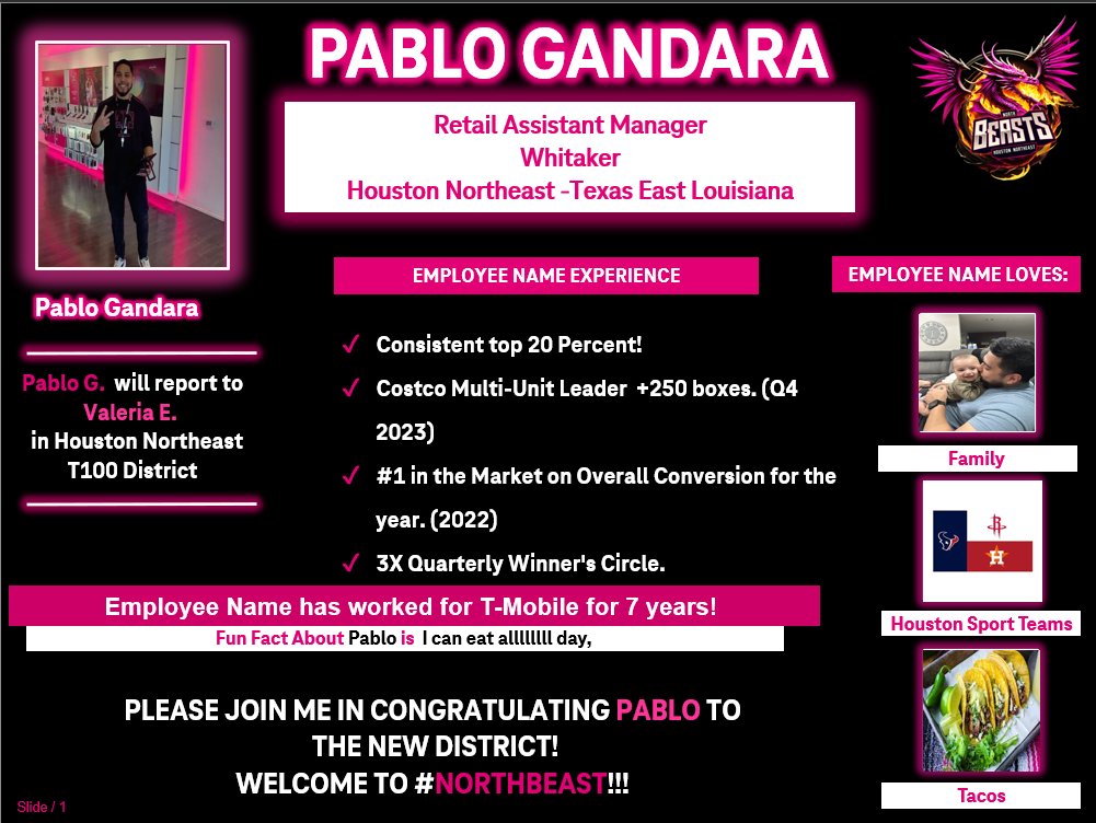 Welcome to NorthBEAST Pablo!! We can't wait to see your impact in HV!!