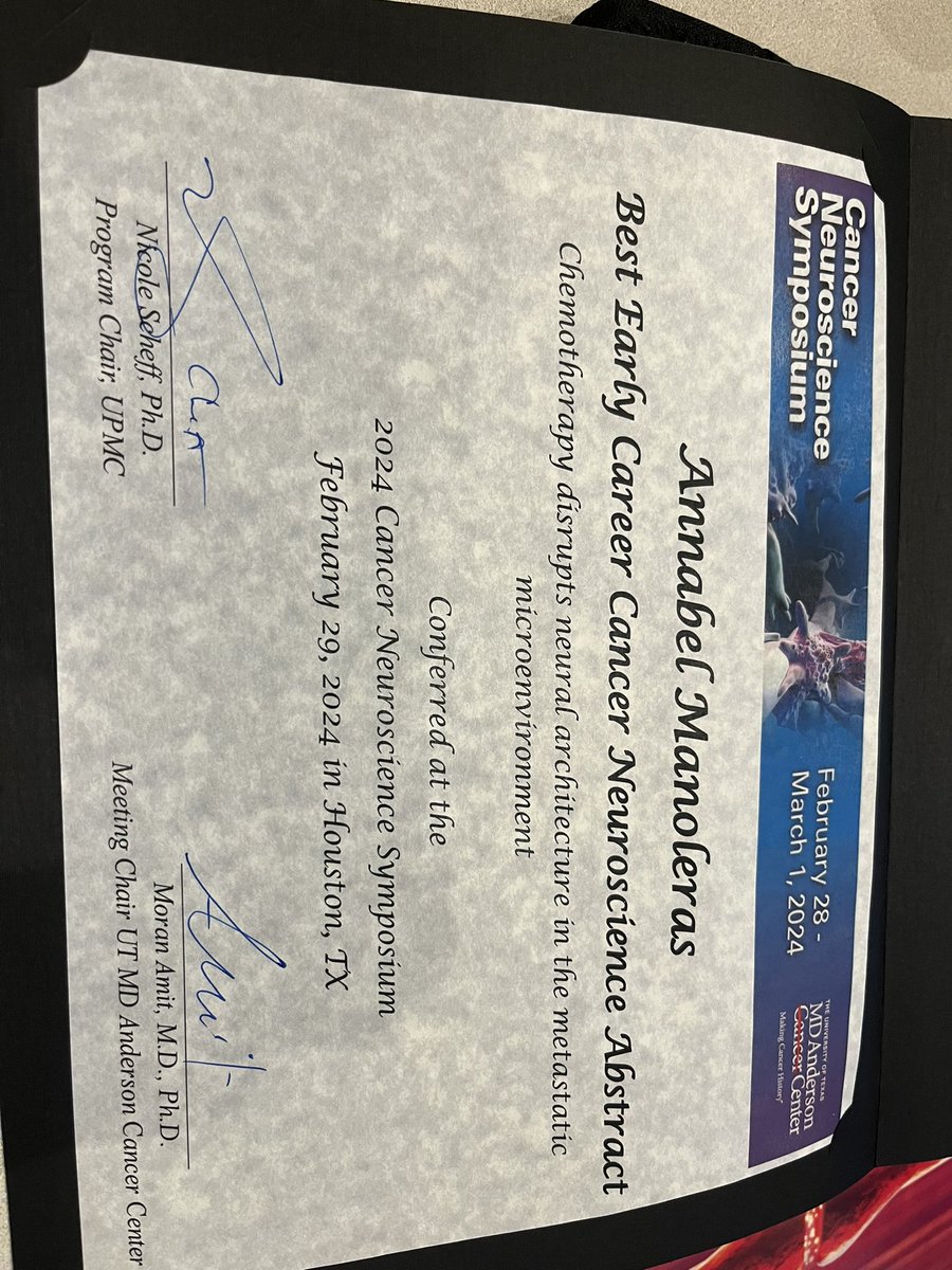 Annabel Manoleras (@annabelvarvara) on Twitter photo 🧬#CancerNeuroscience 2024!🧠
There is utterly amazing science coming out of the field and I feel very privelaged to be able to present my work alongside such fabulous scientists. Thank you <a href="/MDAndersonNews/">MD Anderson Cancer Center</a> for having us! <a href="/ChangAeson/">Chang Aeson</a> <a href="/CNI_lab/">Cancer Neural-Immune Lab</a> <a href="/MIPS_Australia/">Monash Institute of Pharmaceutical Sciences</a> 🧬#CancerNeuroscience 2024!🧠
There is utterly amazing science coming out of the field and I feel very privelaged to be able to present my work alongside such fabulous scientists. Thank you <a href="/MDAndersonNews/">MD Anderson Cancer Center</a> for having us! <a href="/ChangAeson/">Chang Aeson</a> <a href="/CNI_lab/">Cancer Neural-Immune Lab</a> <a href="/MIPS_Australia/">Monash Institute of Pharmaceutical Sciences</a>