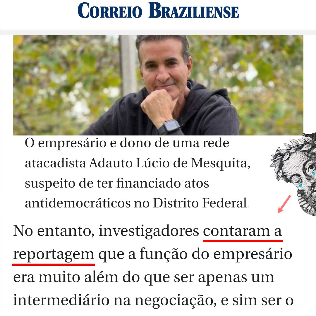 ChoraCamoes's tweet photo. Uma reportagem, duas reportagens, três reportagens… Qual o nome da obra, poeta?

 — "O Conto da Reportagem" — sugeriu Camões, inspirado.   

#correiobraziliense #atosantidemocraticos #contaramareportagem #financiamento #adautolúciodemesquita #8dejaneiro #oitodejaneiro https://t.co/GbD5VMGuAn