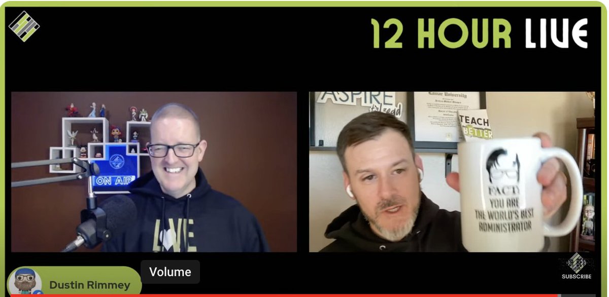 JustRimmey's tweet photo. I got to see the #WorldsBestMug during the #12HourLive with @GYMObrad and @Joshua__Stamper #Facts @teachbetterteam https://t.co/Vz5FqOYaYT