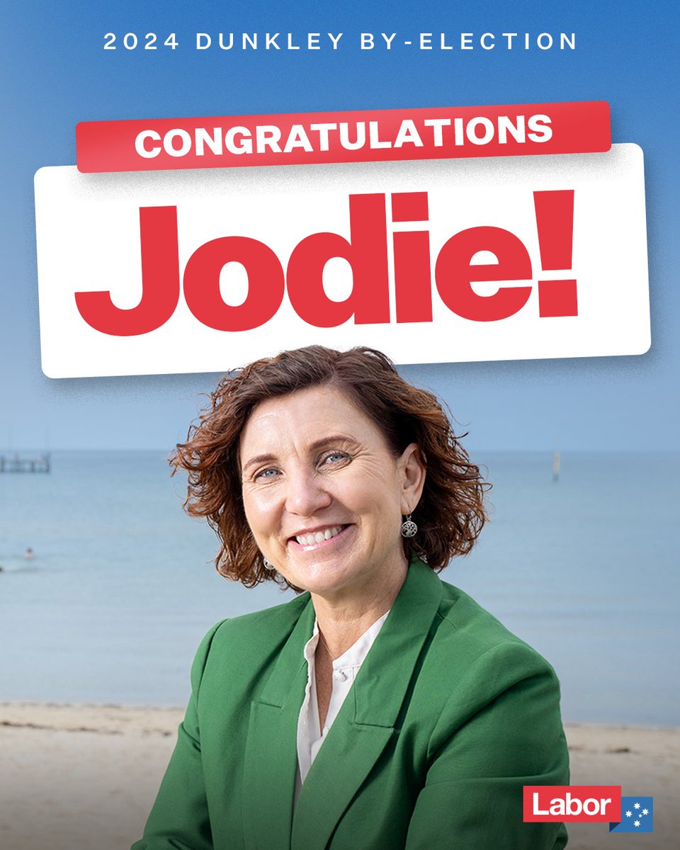 Thank you to all our supporters - we could not have contested Dunkley without your support. We are very proud to welcome Jodie as the Member for Dunkley. This is Peta Murphy's legacy. #auspol