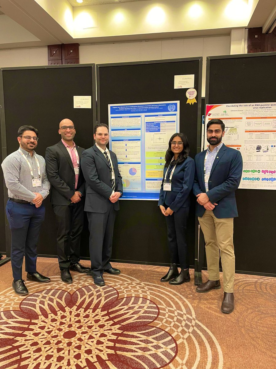 🚨 Proud of @NarimanJavaher as he spearheaded this excellent 🖼️ on SIRS and acute liver failure due to fusobacterium nucleatum-induced pyogenic liver abscesses 🦠 Us authors are looking sharp at @cddw_clm 🔥 #GITwitter #CDDWCLM2024 #LiverTwitter