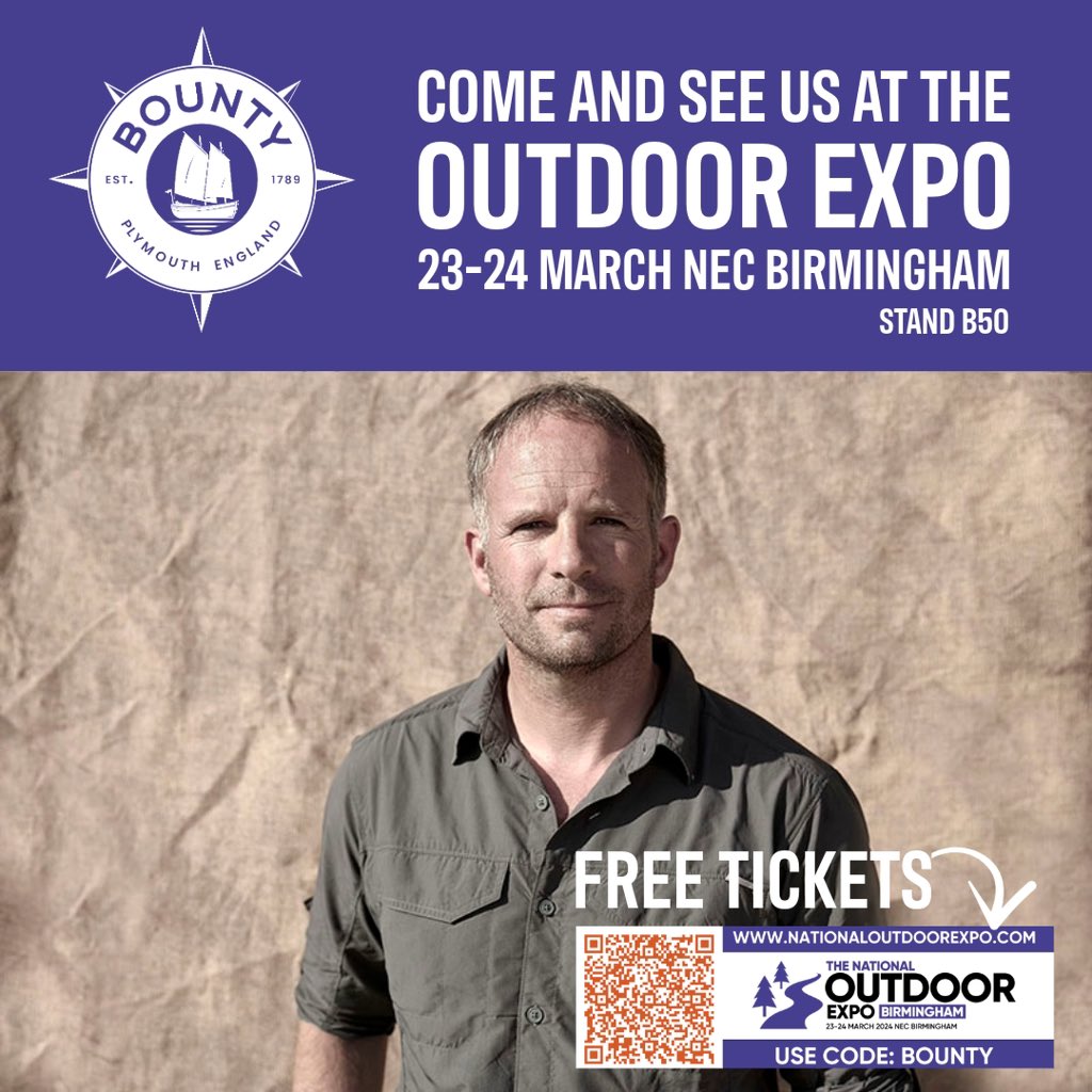 Bounty is about to embark on a little road trip to the @nationaloutdoorexpo  as a feature of the show and you can join us
-Get your free ticket using the code: Bounty 
-Visit our stand, B50 and enjoy some great talks and films
-Free ticket 🔗👇
nationaloutdoorexpo.seetickets.com/event/the-nati…