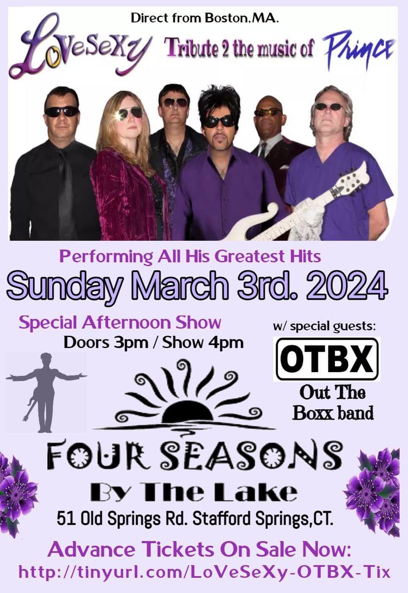 Hey Prince fans in CT, TOMORROW AFTERNOON. Don’t Miss This Show!! TIX STILL AVAILABLE!!