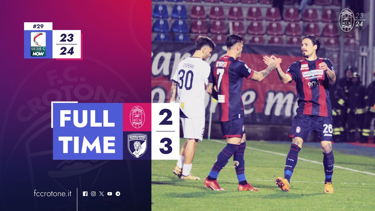 🏁⚽️ Finale allo 🏟 Scida #CrotoneGiugliano 2️⃣-3️⃣ 🔴🔵🦈