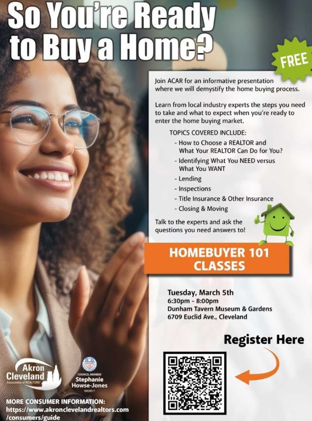 Are you ready to buy a home? Join <a href="/acarREALTORS/">ACAR REALTORS</a> and Ward 7 Residents on Tuesday, March 5th at 6:30pm as we cover “Homebuyers 101”.

Click here to register 👉🏾 eventbrite.com/e/homebuyer-10…