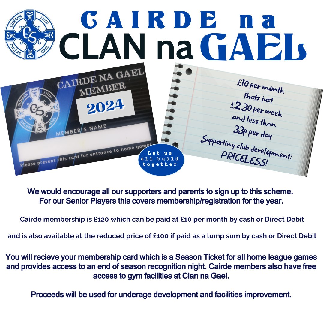 Cairde na Gael foireann.ie/clubs/76cf99d3… If you have any queries contact Chris Lennon 07876632966 or any other committee member