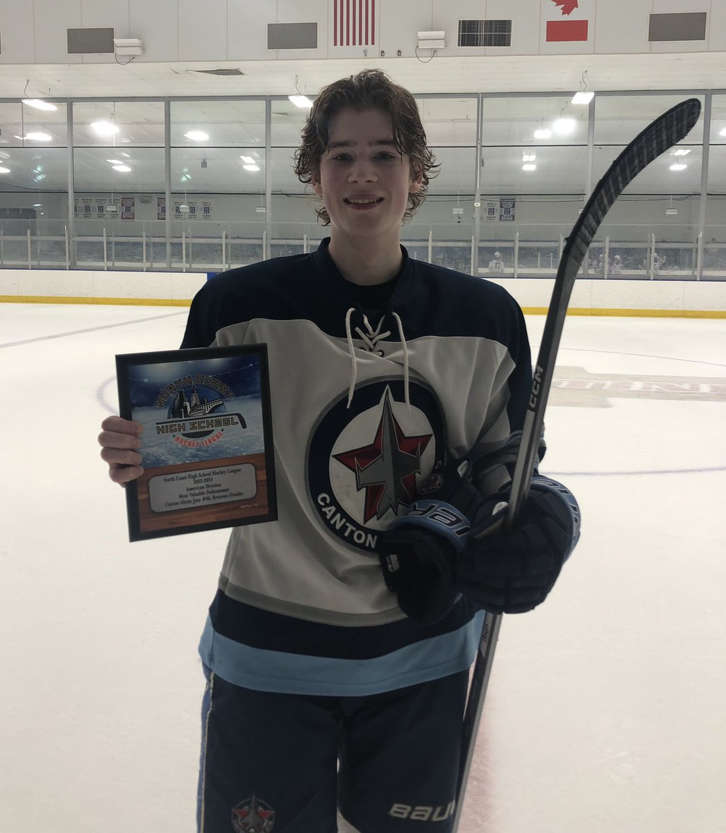 2023-24 North Coast High School Hockey League- American Division

Most Valuable Defenseman 
Canton Akron Jets
Brennan Hostler #40

Congratulations!