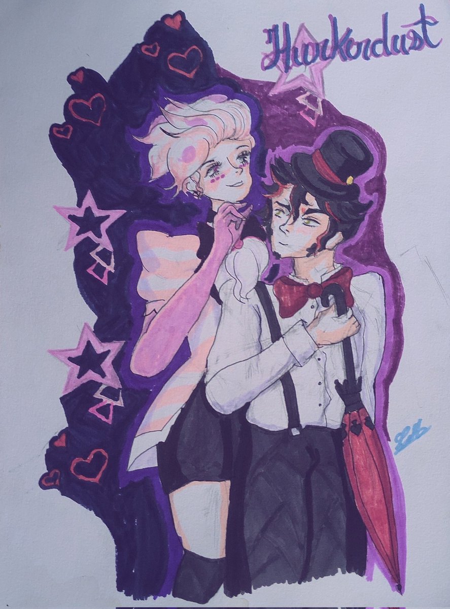 LadyMagicYT_5's tweet photo. No soy de hacer fanarts, pero tenía que humanizar a Angel y Husk ! 💕 💕 💕 💕

#fanart #HazbinHotel #angeldust #huskerdust #Husk https://t.co/ycVzRjiMWr
