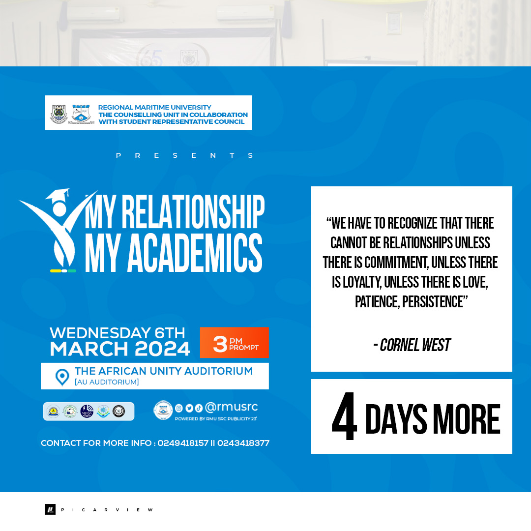 rmu_src's tweet photo. 4 DAYS MORE TO THE MAIDEN SEMINAR happening live on the RMU campus🥳🥳
#rmusrc #wololedadmin https://t.co/nCOPolrPw2