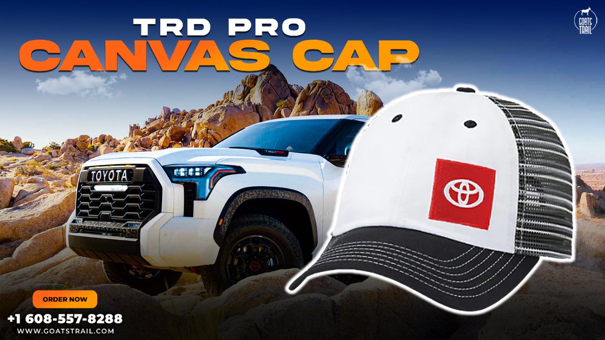 GoatsTrail's tweet image. Stand out on the road and beyond with @GoatsTrailCo Toyota TRD Hat! 🧢💥 Perfect for enthusiasts who like to make a statement wherever they go! Get yours now and rev up your style!

Shop Now: goatstrail.com/collections/wo…

#ToyotaTRD #CapGoals #RevUpYourStyle 🚗💨