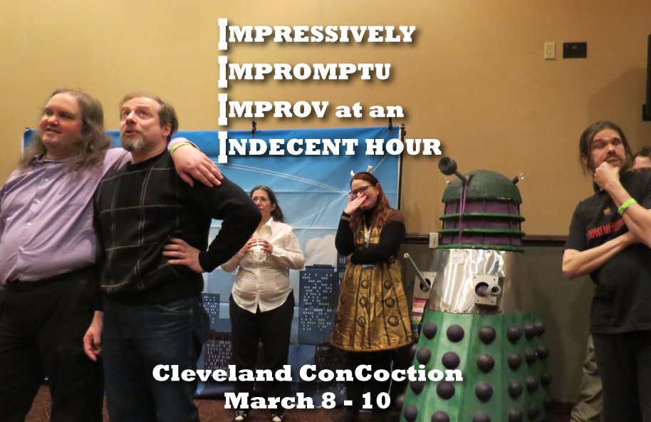 PlayerPatchwork's tweet photo. Anything can happen in #improvisation - especially when the censors come off after dark! Stay up for our late night #improv games @CLE_ConCoction this Friday, March 8 at 9:00pm, suitable only for mature audiences with an immature sense of humor!

#ImprovGames #CleCon #SciFiCon https://t.co/ao9bqIaGnU