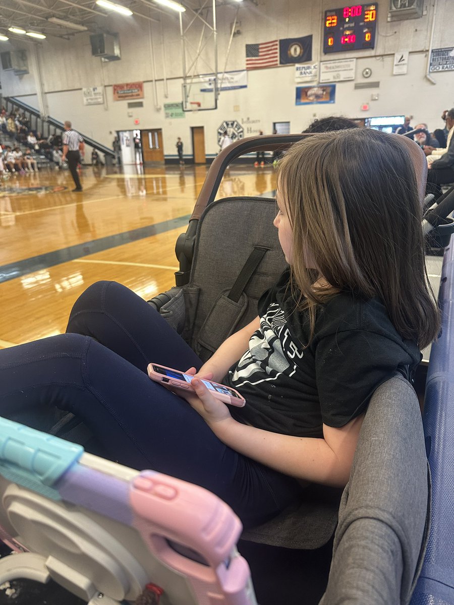 My favorite Mini Mustang watching our Young Mustangs ball out! #KNOWmoore #futureathletes