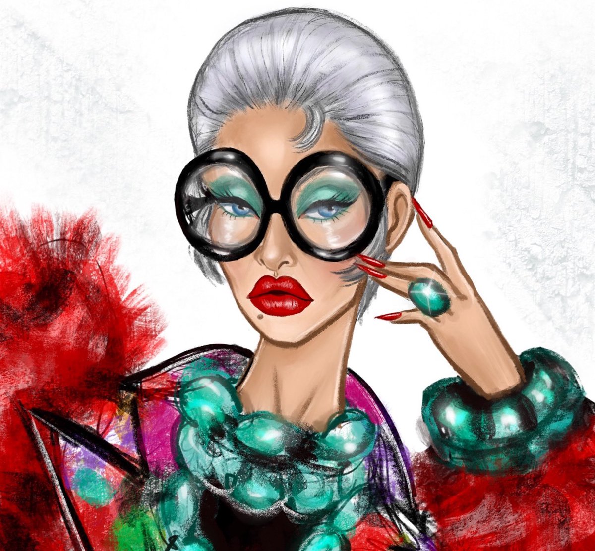 “Fashion you can buy, but style you possess”

A tribute illustration to #IrisApfel, who lived to see 102 years.❤️💋