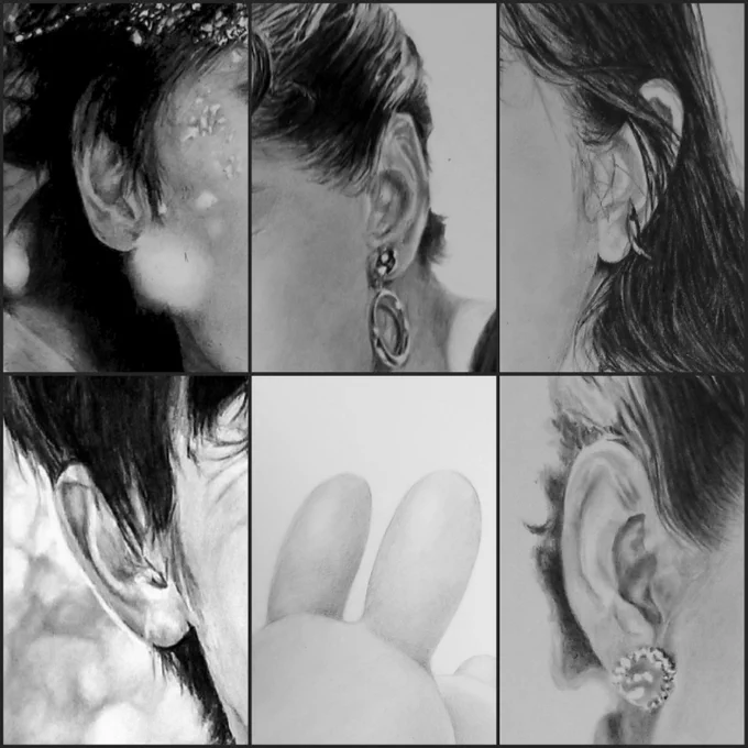 誰の耳でしょうか👂
#耳の日  #鉛筆画  #耳 