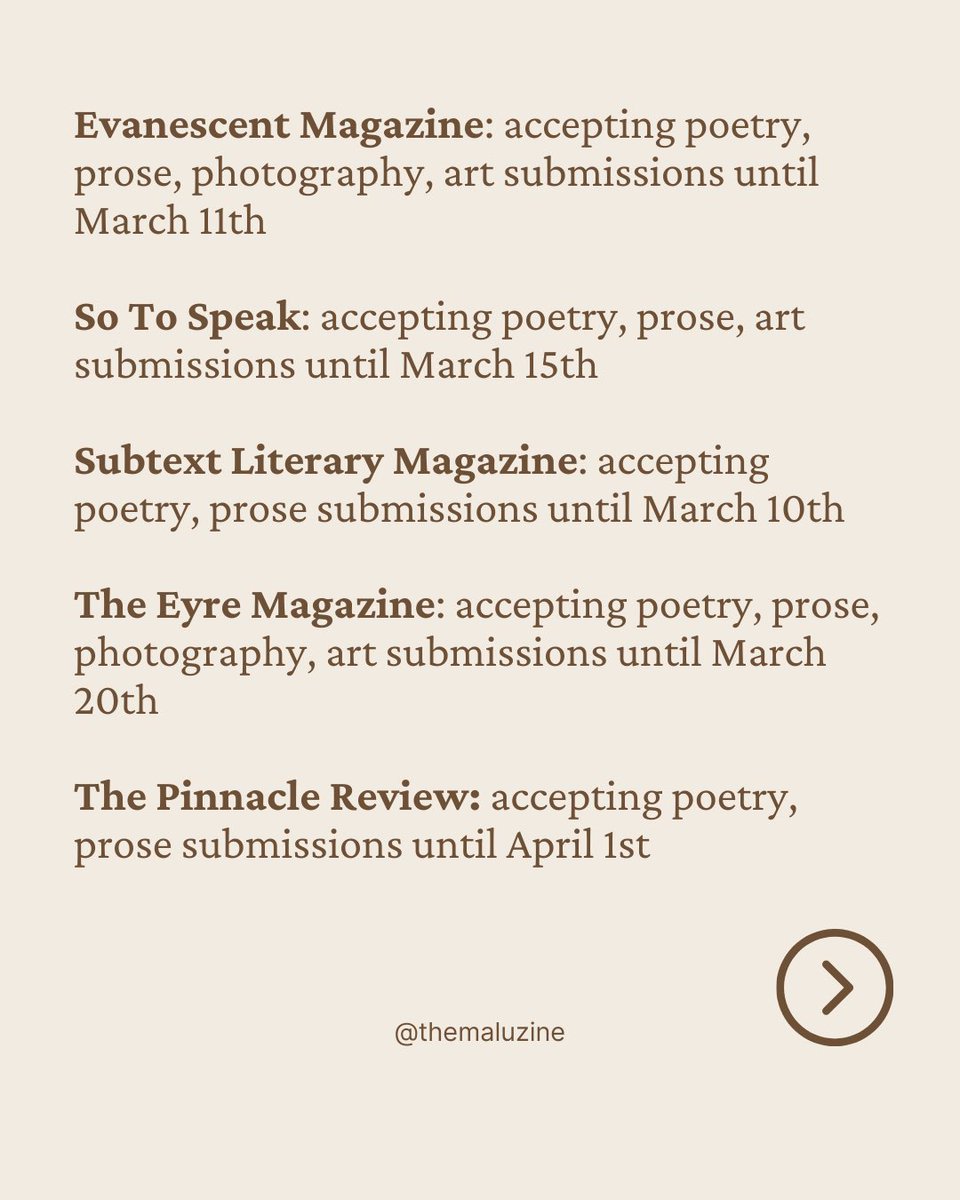 themaluzine's tweet photo. 🌷check out some of these magazines to submit to!! https://t.co/fGUWNZmF0E