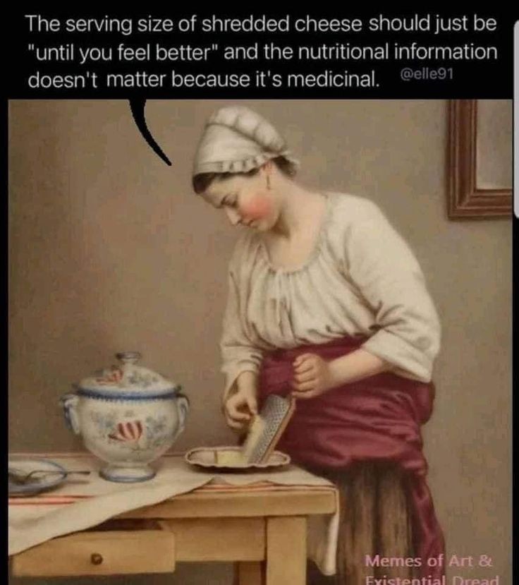 ReReloveslaughs's tweet image. I like this. Bring on the medicinal cheese. 🧀