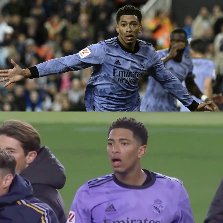 InvictosSomos's tweet image. De marcar el gol del triunfo en el último suspiro del partido, a ser expulsado por reclamar. El árbitro hizo un ridículo histórico pitando el final del juego en pleno centro y el castigado terminó siendo Jude Bellingham. No se puede creer lo que pasó en el Estadio Mestalla. Todo…