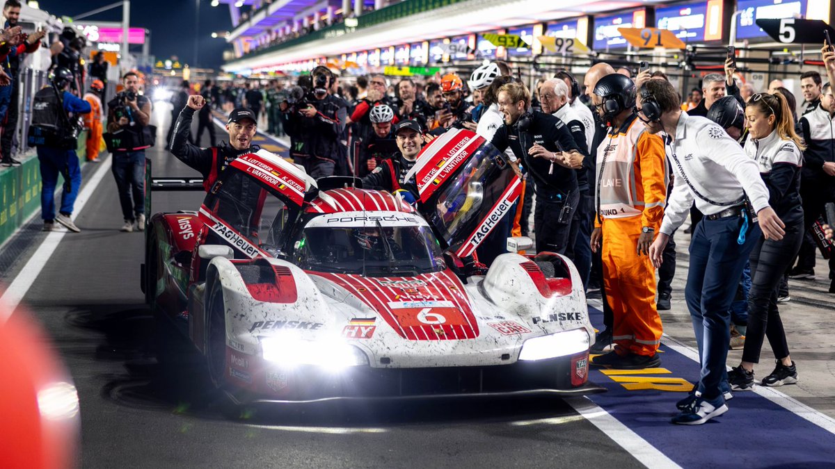 .@PorscheRaces @Team_Penske stormed to a maiden victory with the #Porsche 963 in the @FIAWEC. At the season opener in Qatar, works drivers @kevinestre, @AndreLotterer and @VanthoorLaurens crossed the finish line first at the wheel of the No. 6 car. More: porsche.click/3V7avEK