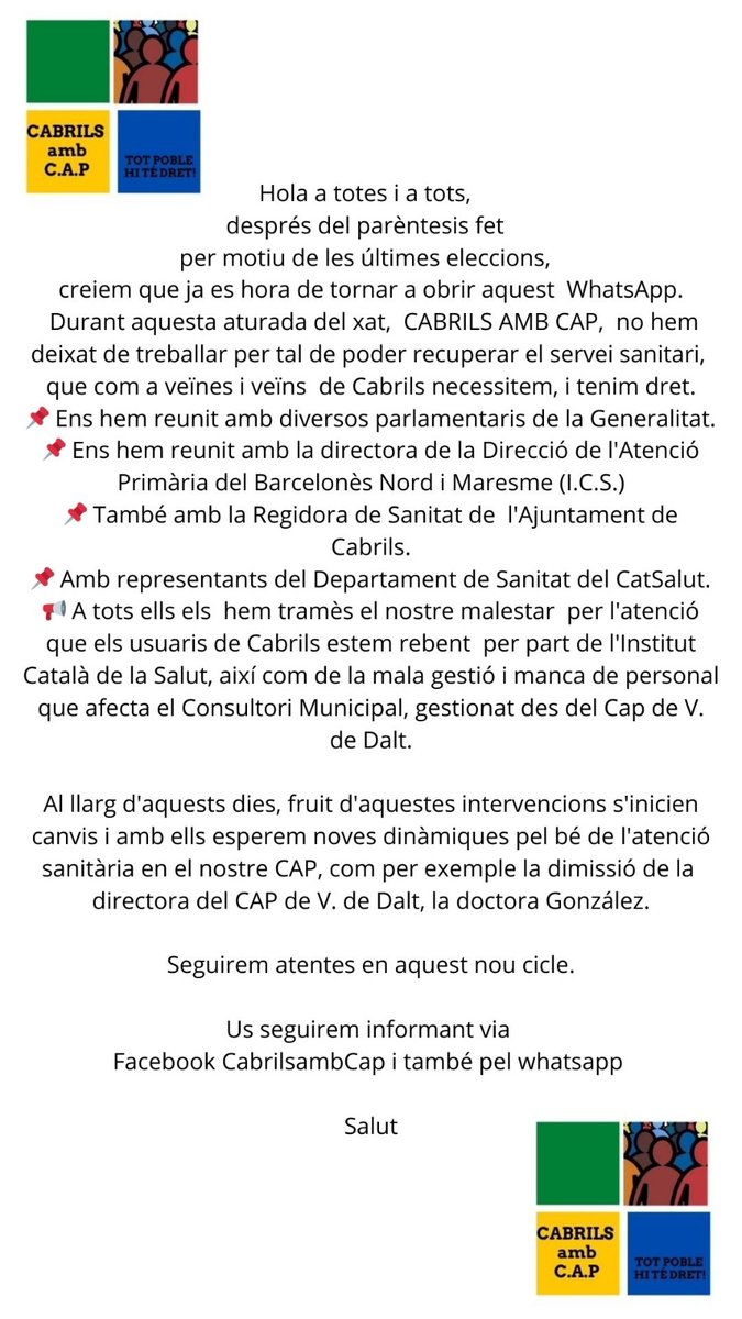 Cabrils amb CAP tweet media