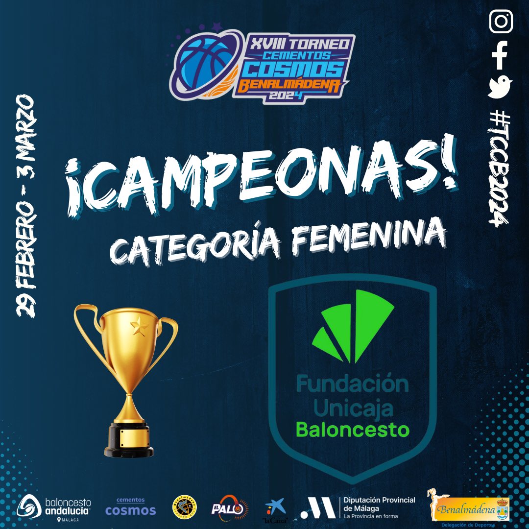 🏆 ¡YA TENEMOS CAMPEONAS!

Enhorabuena <a href="/unicajaCB/">UnicajaCB</a> , que levanta el título de CAMPEONAS en la Categoría Femenina tras imponerse a <a href="/cdsallecordoba/">C.D. La Salle Córdoba</a> por 6️⃣0️⃣ a 5️⃣5️⃣‼️

🟠🔵 #TCCB2024