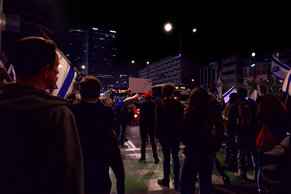Tonight in Tel Aviv: Protesters briefly blocked traffic in a call for elections and a deal to secure the release of additional Israeli hostages. Among the demonstrators were the parents of Tamar Kedem Siman Tov, who was murdered along with her husband and three children on 10/7.