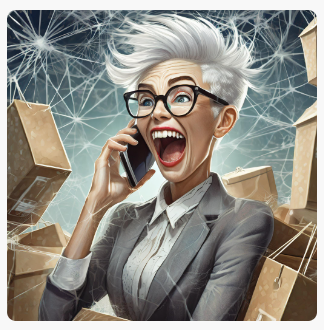 On hold with <a href="/amazon/">Amazon</a> for 1 hr 42 min now, calling for the 5th time about an account hack. Really really not pleased. Thanks to <a href="/adobefirefly/">Adobe Firefly</a> for the AI art.  #HackedAccount