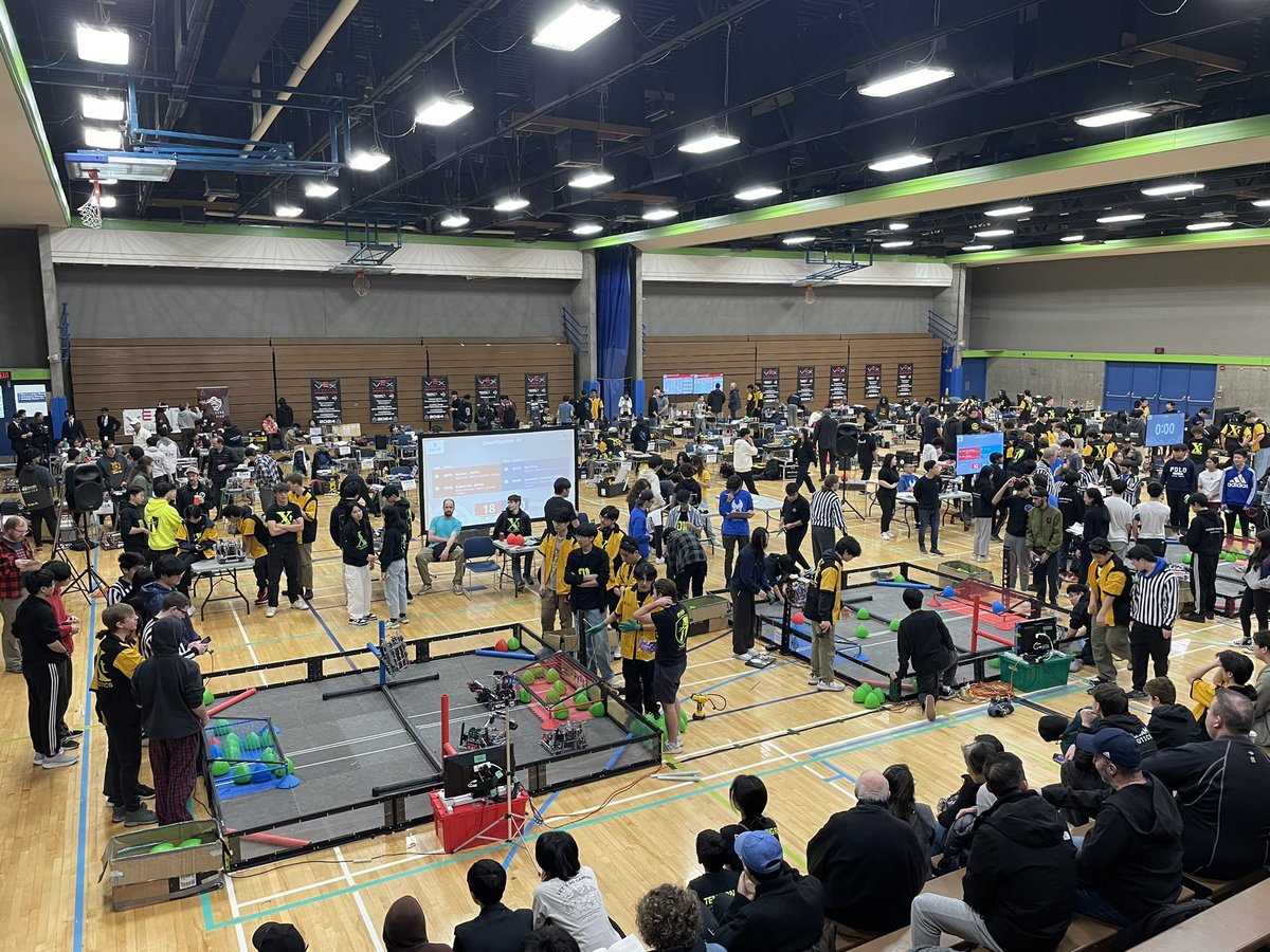 Awesome seeing so many @WestVanSchools students competing at the BC VEX Robotics Championships at BCIT. @WVSAcademy