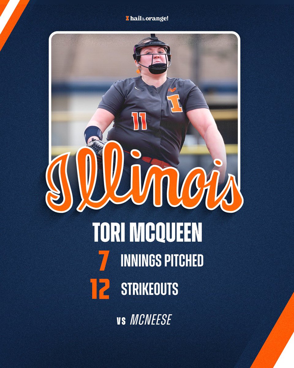 Give @torimcqueen21 her 👑 after a dominating performance on the diamond!! #Illini | #HTTO