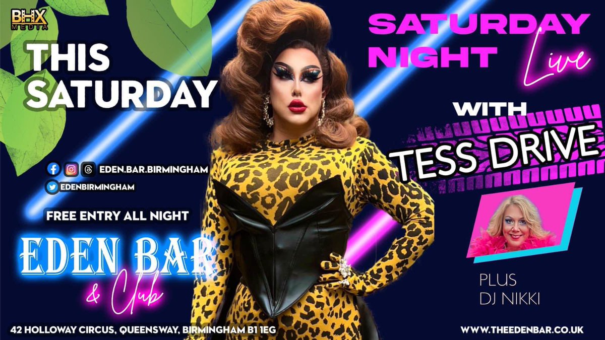 Don’t  miss the Eden Bar debut of the incredible TESS DRIVE, tonight around midnight!