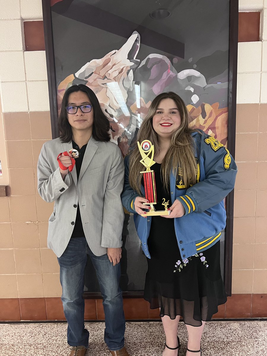 Congratulations to Eric (5th prose) and Tabitha (2nd poetry) on placing at today’s UIL meet in La Joya! You make Memorial Theatre proud.