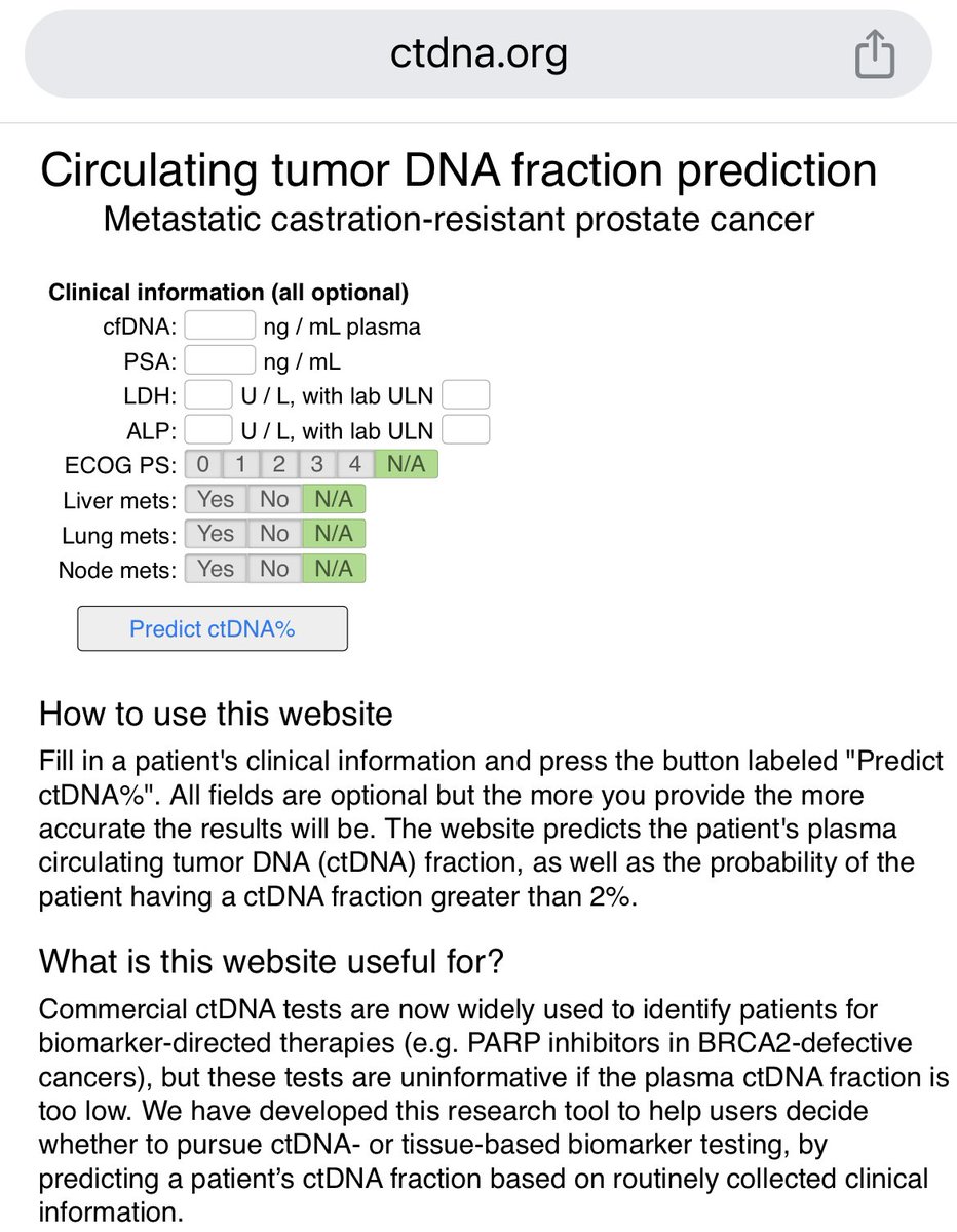 📢A really easy tool to estimate ctDNA fraction in the clinic, isn’t it cool?? ctdna.org Congratulations and big thank you @ResearchWyatt