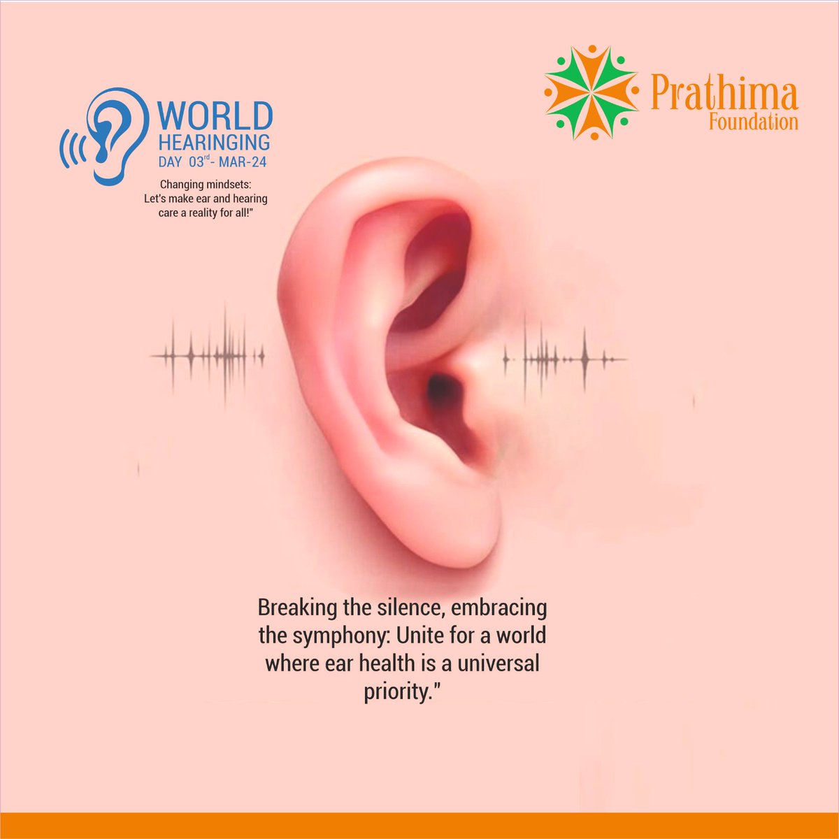 𝐖𝐨𝐫𝐥𝐝 𝐇𝐞𝐚𝐫𝐢𝐧𝐠 𝐃𝐚𝐲
Breaking the silence, embracing the symphony: Unite for a world where ear health is a universal priority.

#Worldhearingday #hearingday2023 #hearingday #ear #hearing #specialdaycreative #earcare #hearingawareness #entdoctor #prathimafoundation #PF