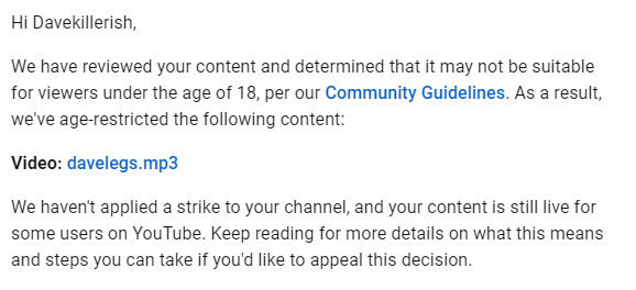 DavekillerishYT's tweet photo. YouTube did the funniest thing today https://t.co/t1rnK8rOex