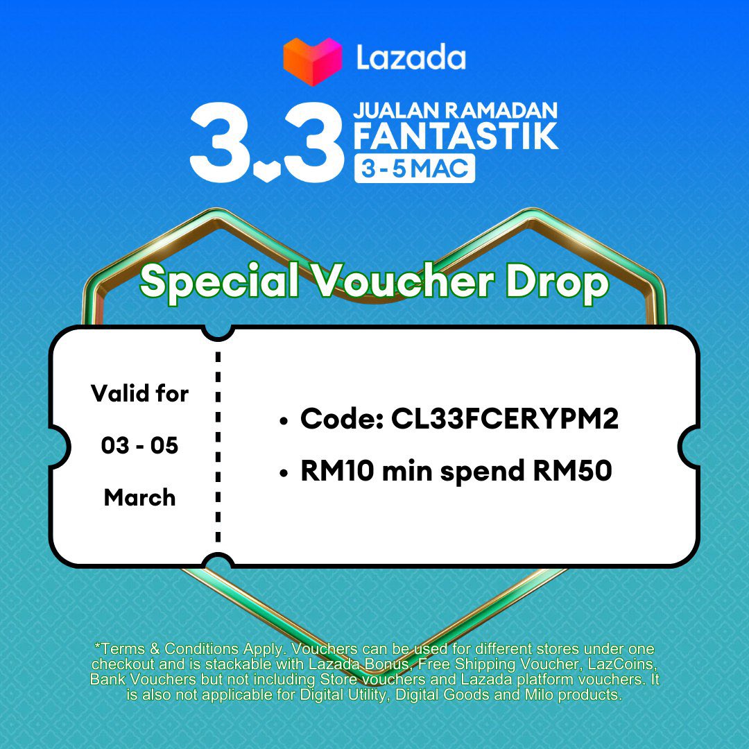 twtmakpak's tweet photo. Hi geng 👋🏻 lama tak munculkan diri 🥹 
Sebab dah lama tak tweet, nah voucher untuk my followers 😍

https://t.co/nKrfTPNMBP https://t.co/k3X73A9xPz