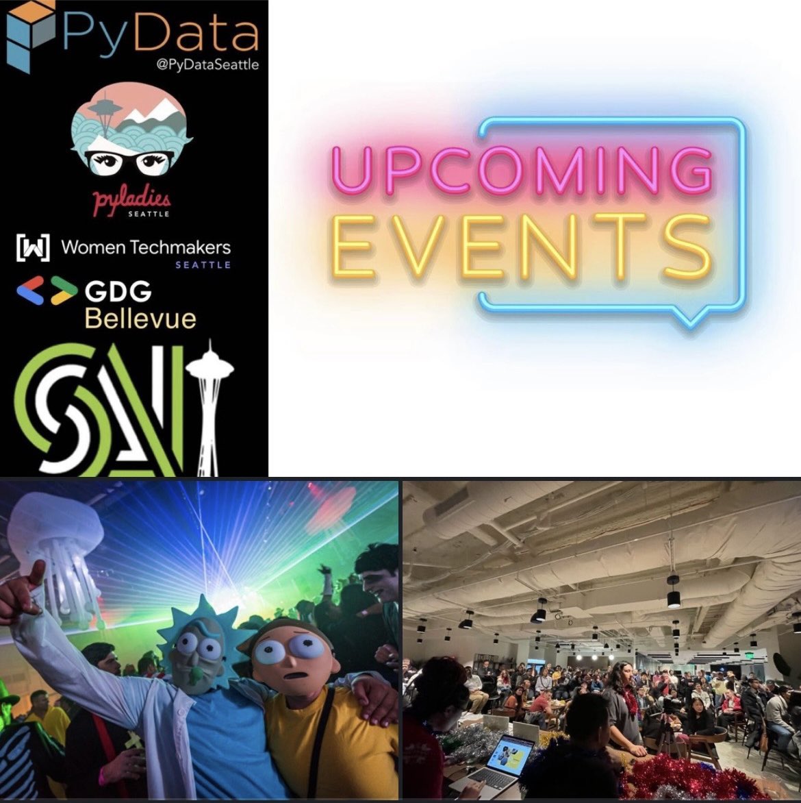 PyDataSeattle's tweet image. .🤠🎉Check out our next events! lnkd.in/gFuZaecx join us at our next open source party! 🎊
An event for our local tech community, with a strong focus on knowledge exchange, networking and learning. Get together with @PyLadiesSEA @SeattleWTM @SparkAISeattle @GDGBellevue