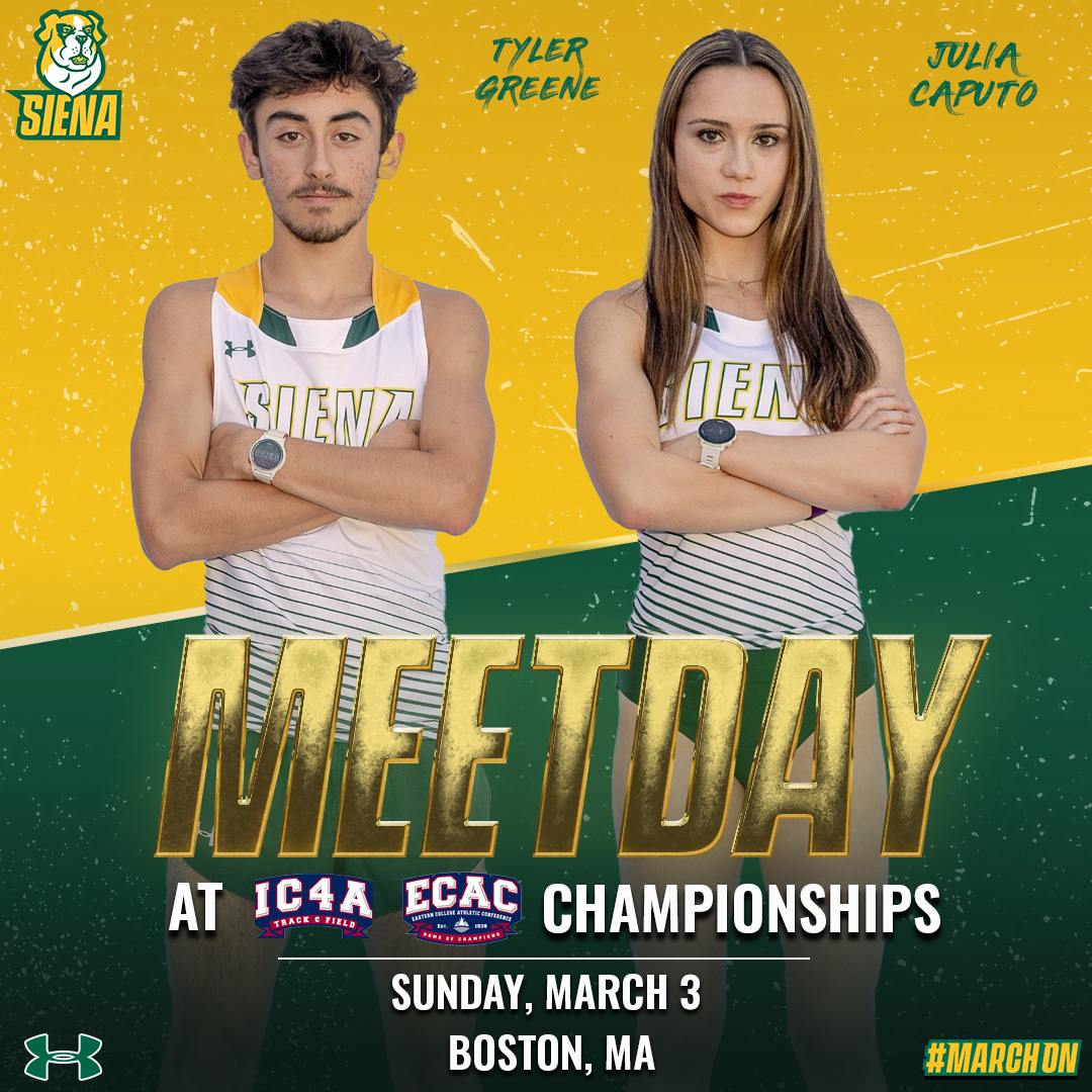 🎽 #MEETDAY @SienaXCTrack aims for more strong runs to conclude @ECACSports Indoor Track Championships 🏟️ BU Track & Tennis Center 📍 Boston, MA 📊 t.ly/9k5i8 #MarchOn x #SienaSaints x #NCAATrack x #MAACTrack