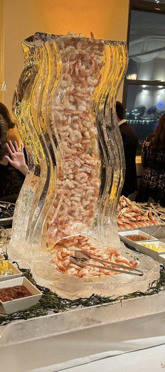 my friend is at a fancy wedding in NYC and I absolutely lost my mind at this shrimp luge. so unsettling