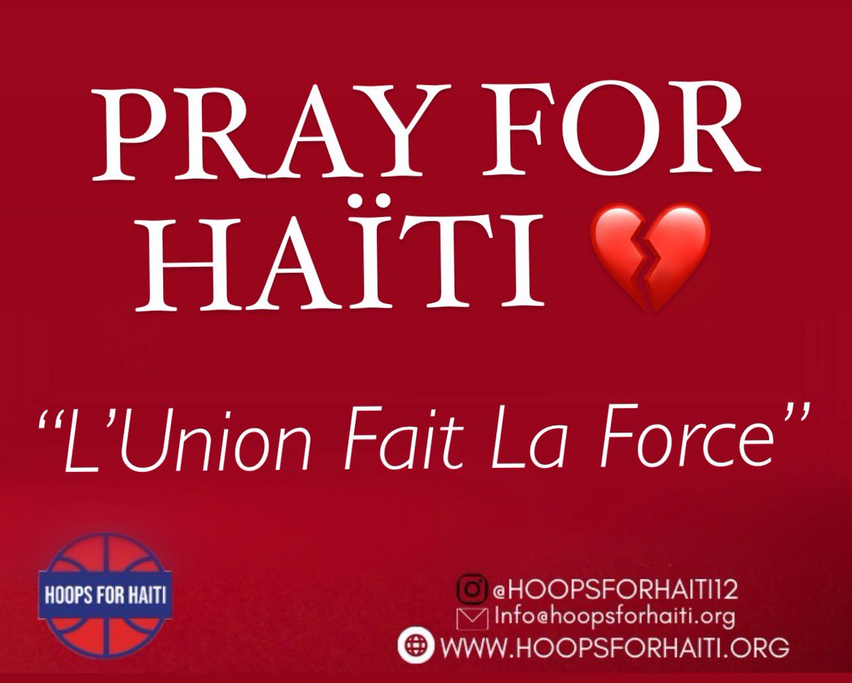 HoopsForHaiti12's tweet image. Praying for Haiti 💔 Every Day 🙏🏽🇭🇹 “L’Union Fait La Force” 🫶🏽 ✊🏾🤎#UnityMakesStrength #FreeHaiti #PrayForHaiti #PrayForPeace #HoopsForHaiti #PowerToThePeople
