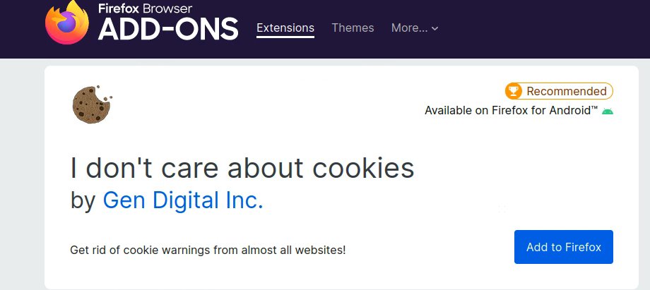 I came across the ""I Dont' care about cookies" add-ons on Firefox while looking for a cookies manager extension for students to use. 

Is this really a good idea? Is this what browsers should advocate for?

#securityawareness #security