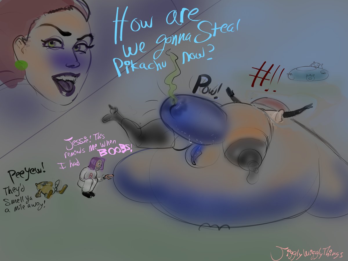 JigglyWigglyXX's tweet photo. Jessie is turnin' out to be a real juicy berry!

Who's that pokemon back there??

Sketch for part 3! (coloring tomorrow :)

#Blueberry #jessiepokemon #jamespokemon #snorlax #blueberryinflation #inflation https://t.co/L59G3jky49