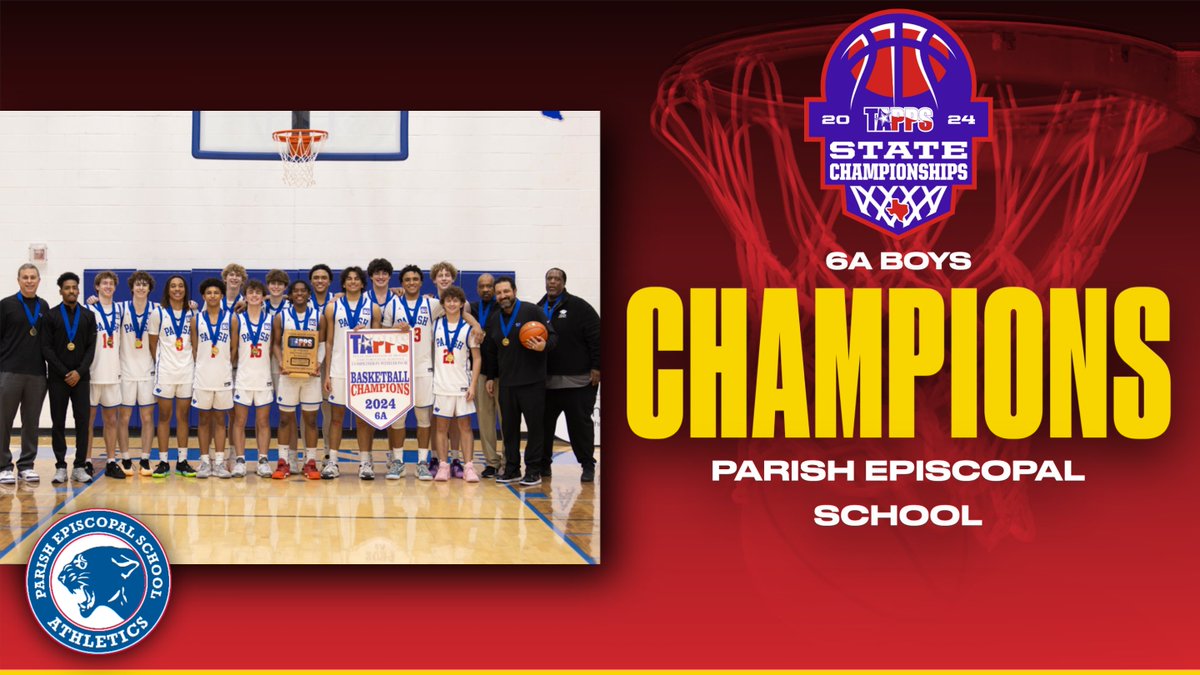 Congratulations to Parish Episcopal School, your TAPPS 2024 6A Boys State Champions!!