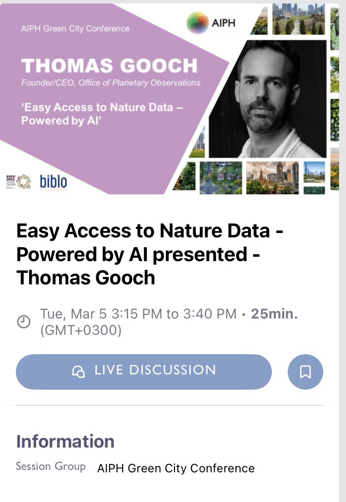 If your in Doha this Tuesday. Come learn what the OPO team is up to at the <a href="/AIPHGlobal/">AIPH</a> Green Cities conference