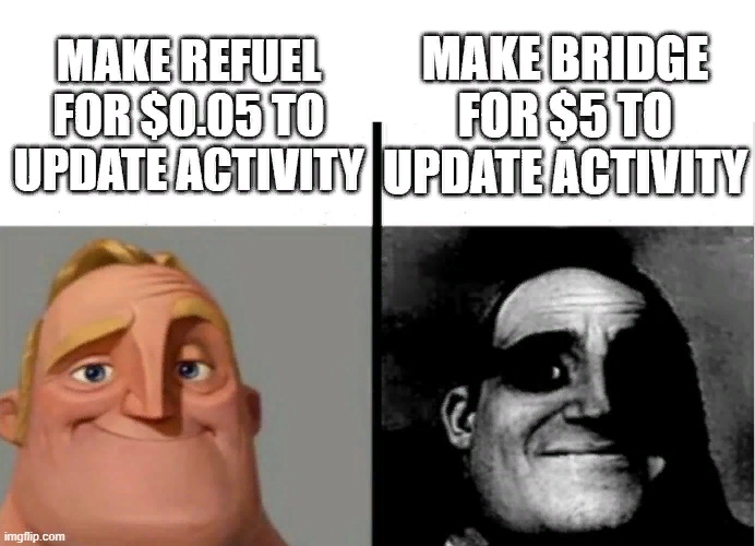 Zerius_io's tweet photo. What will you choose: Refuel or Bridge? 

If you choose Refuel, https://t.co/RaZez4Sx7H can help you. 

You can make refuels from Arbitrum Nova to other networks for only $0.05 to $0.30. https://t.co/TV53g3bTcJ