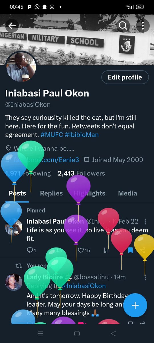IniabasiOkon's tweet image. Today is #WorldIniabasiDay. I got balloons and I am extremely grateful and happy.

Today I turn 50, and I give all glory and praises to God. It&apos;s been a very jolly ride to this age, and I pray that the rest of my journey would be sweeter.
Abasi mmi bọ ekom!