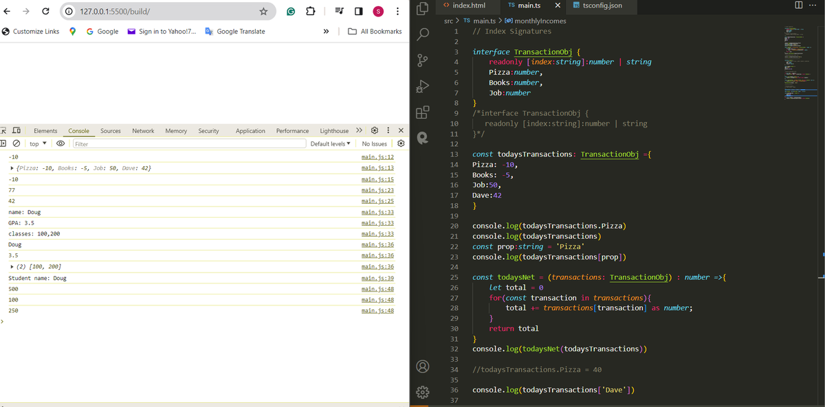 thejinsjoy's tweet image. Day 4: Today, I covered the Topic of Index Signatures and Keyof Assertions from the Typescript tutorial
#DocumentingMyCodingJourney #100DaysOfCode