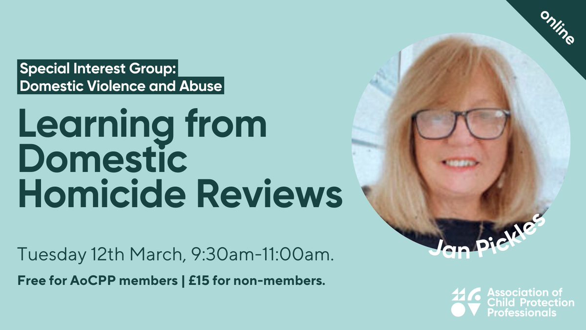 📅 TOMORROW: Join our Domestic Violence and Abuse SIG meeting chaired by Michaela Rogers. Gain insights from Jan Pickles on Domestic Homicide Reviews (DHRs) and their crucial role in prevention. Open to professionals across disciplines. Book now: childprotectionprofessionals.org.uk/events/special…