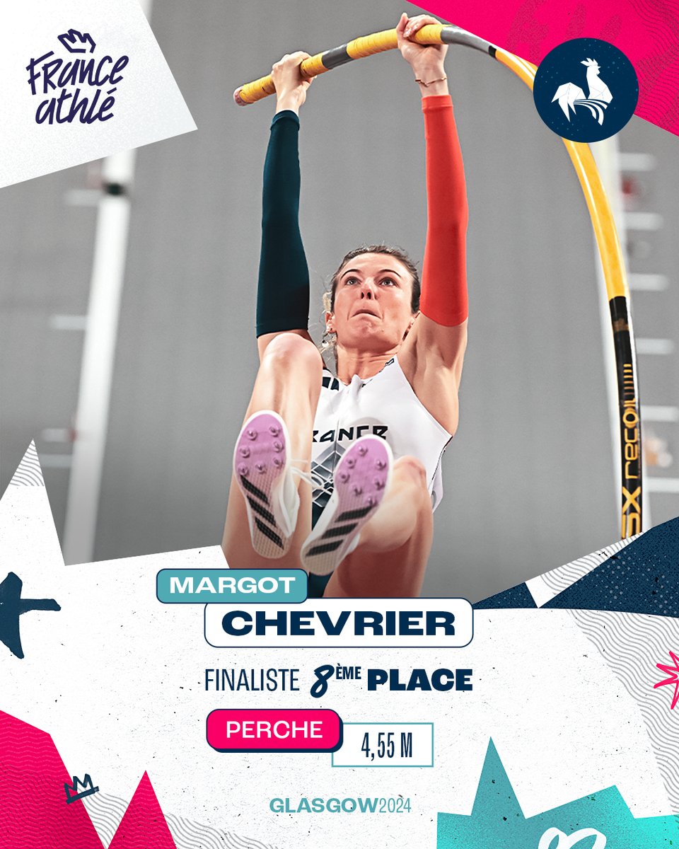 FFAthletisme's tweet photo. 🙏 Tous avec toi !

🇲🇫  Finaliste mondiale pour la première fois de sa carrière, avec une 8e  place acquise grâce à un saut à 4,55 m, Margot Chevrier s'est gravement  blessée à la barre suivante, placée à 4,65 m.

😥 Mal retombée  dans le butoir au premier essai, la perchiste souffre d'une fracture  ouverte du talus, un os de l'articulation de la cheville.

👊 Elle donne rendez-vous en août à Paris, et on est derrière elle. Allez Margot !