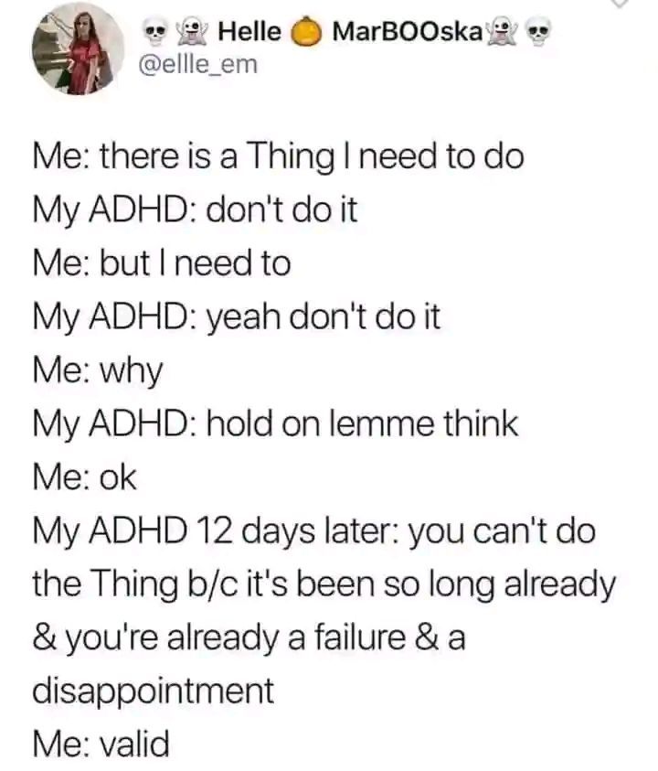 ADHD Memes (@adhdforreal) on Twitter photo 